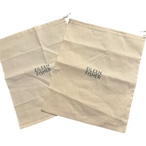 Eileen Fisher 100% Organic Cotton Dust Bag X 2 in cream 14.5”X12”